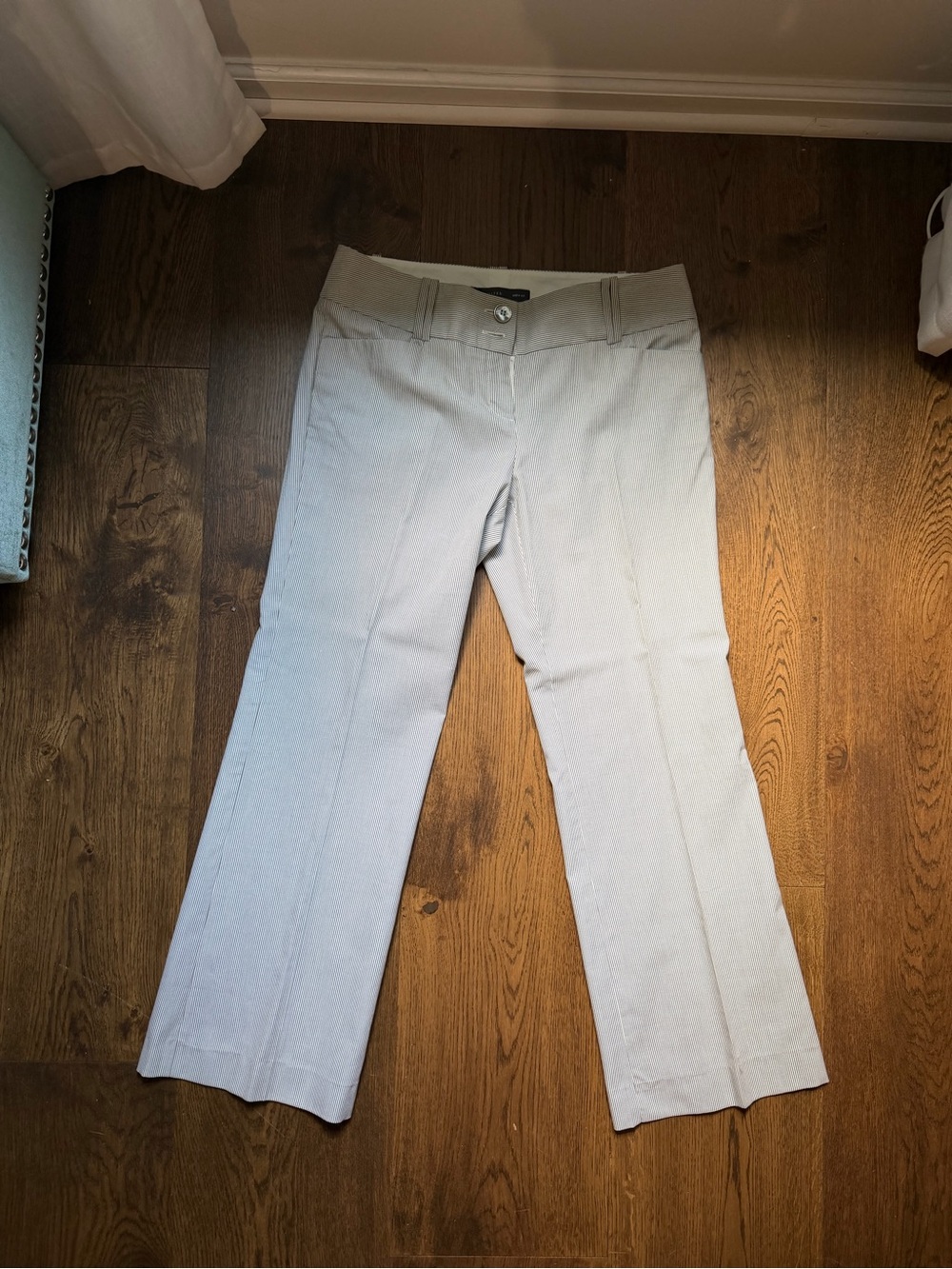 The Limited Light Gray Pinstripe Women's Dress Pants - Classic Straight Leg